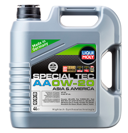 Envase de aceite LIQUI MOLY LIQUI MOLY SPECIAL TEC AA 0W20 TECNOLOGIA SINTETICA - GL 4LT grado 0W20 - Lubricentro Piloto